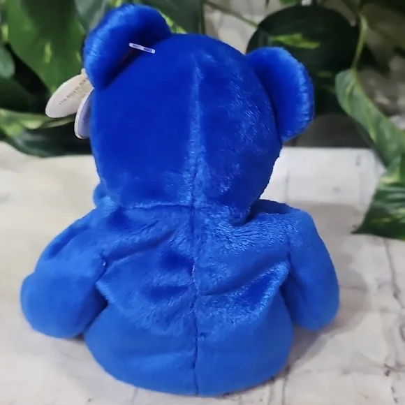 Ty Beanie Babies Original 1998 RARE Clubby Blue Teddy Bear Plush Toy NWOB